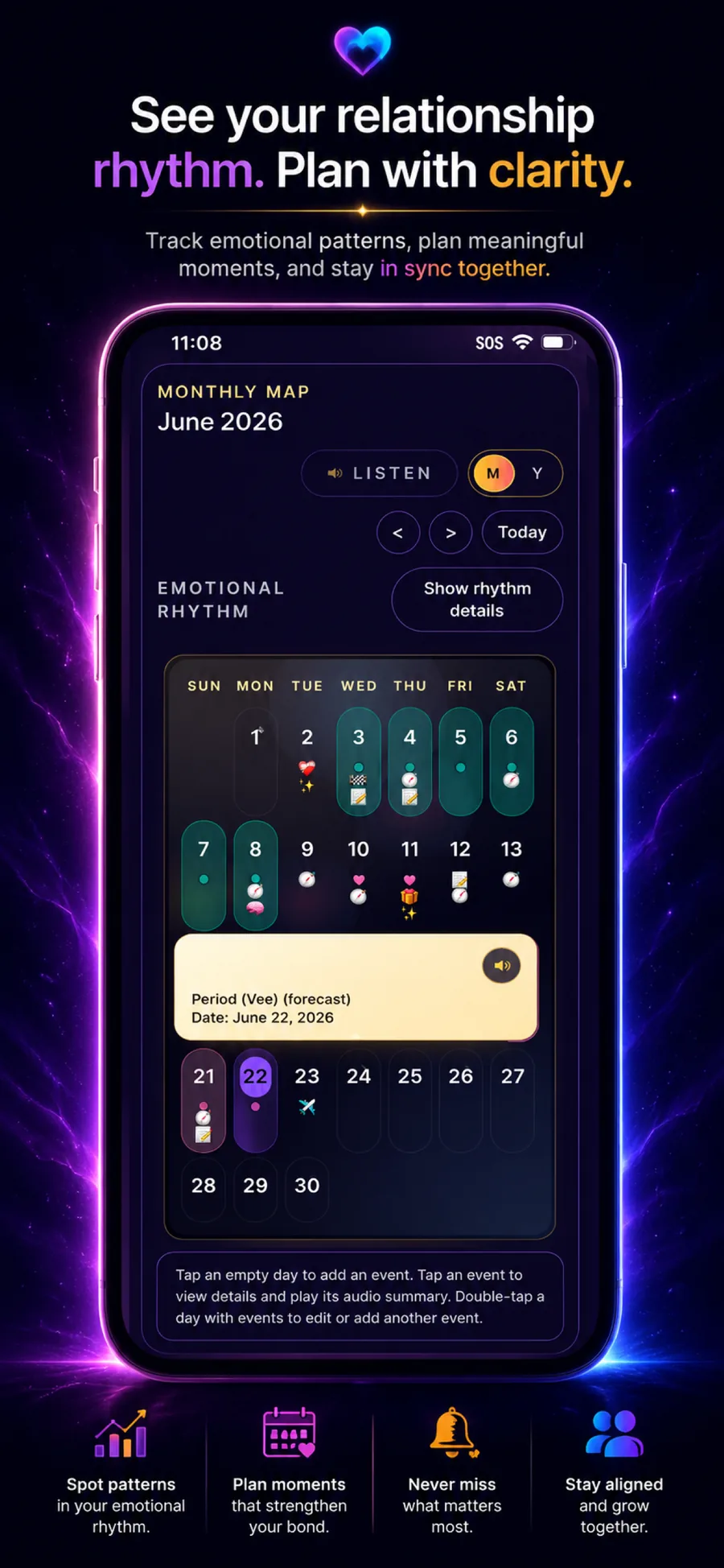 Orbit calendar — see your rhythm, plan with clarity